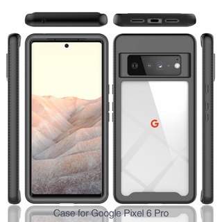Google Pixel 5 6 7 Pro 6A 5A 4A 5G Casing 3 in 1 Luxury Shockproof Armor Case Front Back Double Protection Transparent Hard Soft silicone Phone Protective Back Cover