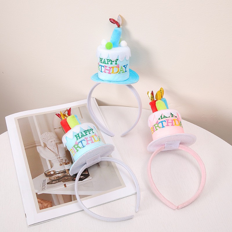CC66 Cài tóc băng đô bờm tóc bánh sinh nhật HAPPY BIRTHDAY sinh nhật