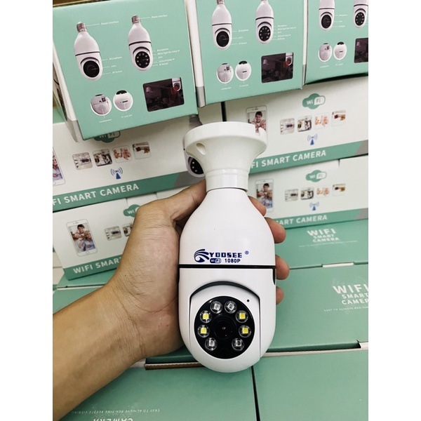 camera bóng đèn xoay 360độ có led