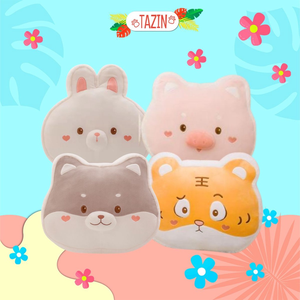 Gối Thú Má Hình Trái Tim Tựa Lưng, Gối Bông Cao Cấp Tazin