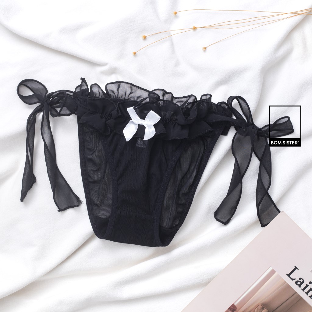 [Mã FARSBR99A giảm 10% đơn 99K] Quần lót lưới siêu thoáng cột dây 2 bên đính nơ dễ thương BOM SISTER Q0B29 | BigBuy360 - bigbuy360.vn