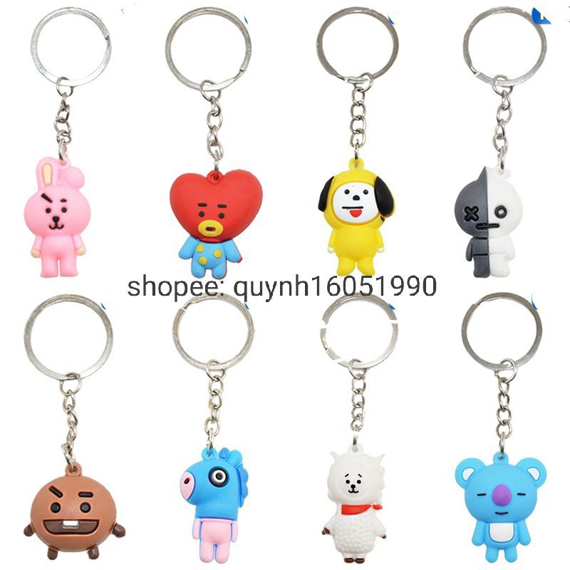 Móc khoá BT21 nhựa đặt dẻo