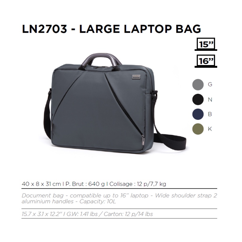 Cặp laptop LEXON size 14inch/16inch chống sốc màu xanh/đen/xám - PREMIUM+ LAPTOP BAG