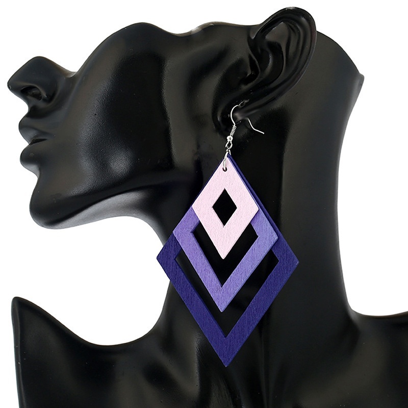 Thời Trang Khuyên Tai Gỗ Nhiều Lớp Thiết Kế Độc Đáo