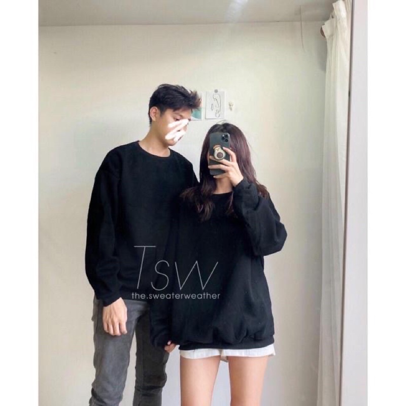 Áo sweater nỉ bông trơn-hang qchau loại 1