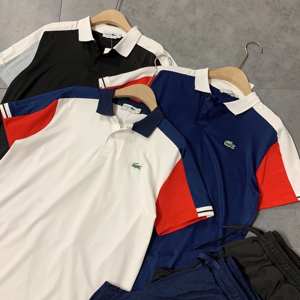 Bộ nam cộc tay Lacos.te 3 màu cổ đức BH60