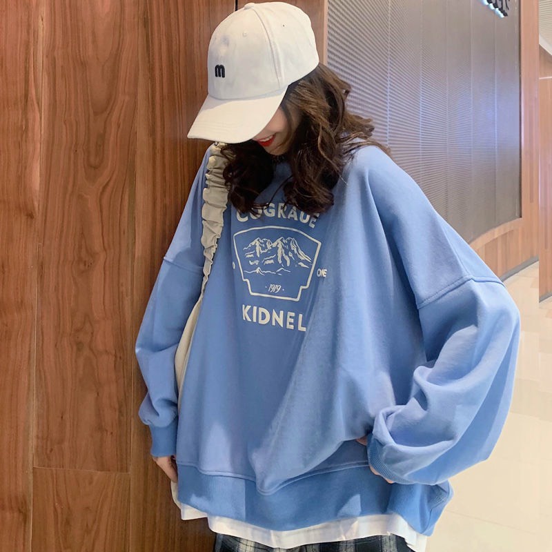 Áo Sweater Áo Thun Tay Dài Form Rộng Unisex Ulzzang Hàn Quốc