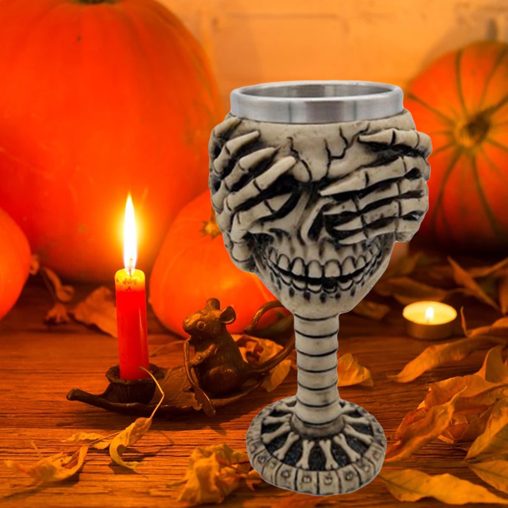1 Cái Sáng Tạo Hình Đầu Lâu Whisky Tequila Bia Cốc Thép Không Gỉ 3d Uống Nhựa Đầu Lâu Cốc Đảng Rượu Uống cốc Quà Tặng Halloween Flowerdance