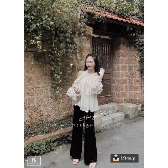 Áo sơ mi tơ bèo cổ yếm