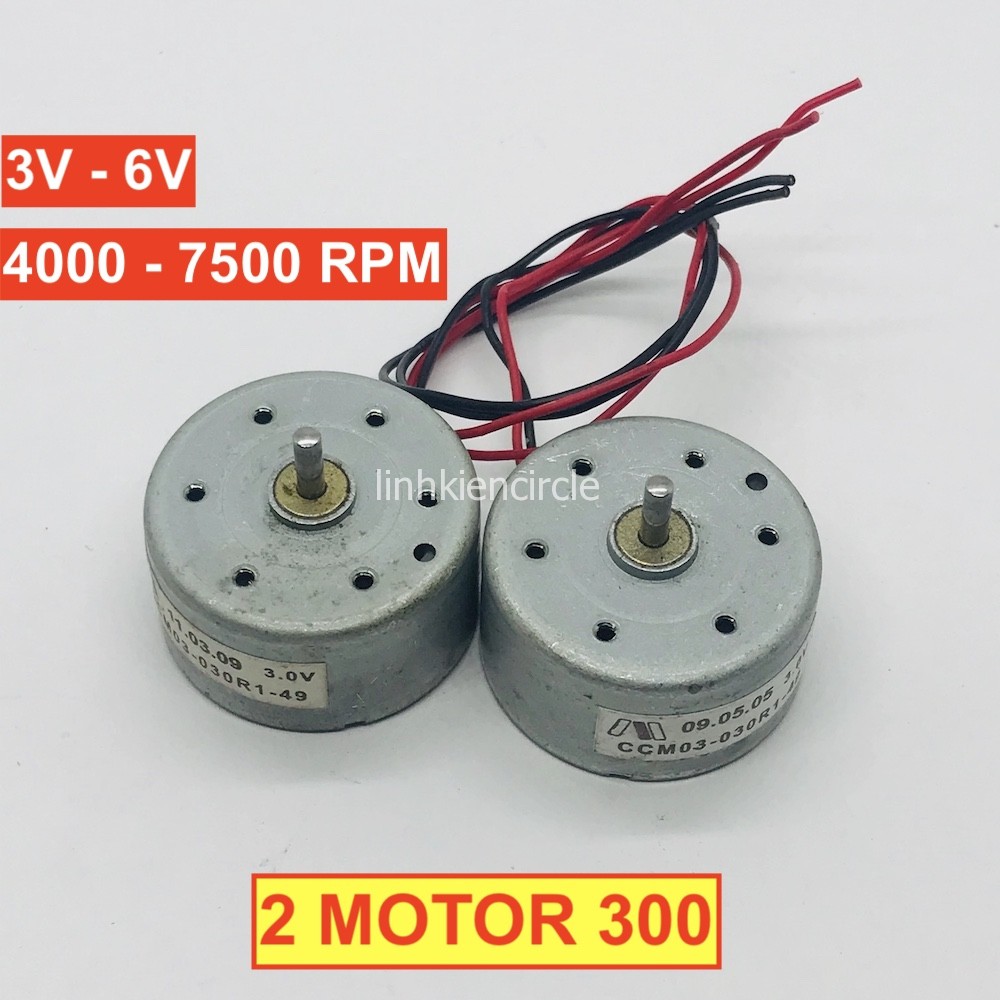 2 Motor 300 3v - 6v tốc độ 4000 - 7500 RPM dòng điện nhỏ 30mA - LK0295