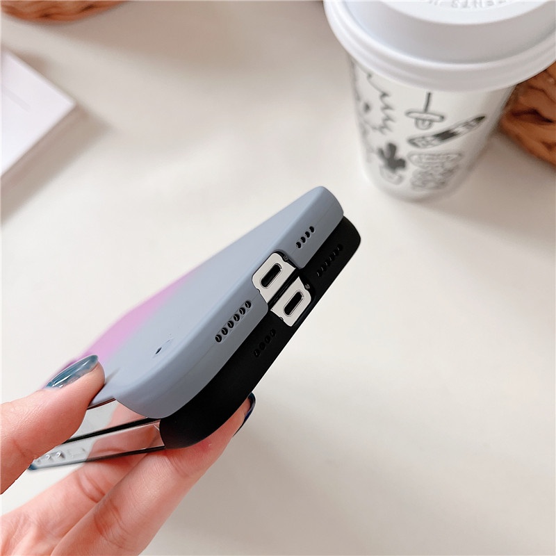 Ốp Điện Thoại gel Silica Màu gradient Mặt Nhám Cho IPhone i11 12 13 14 11Pro 12 13pro max