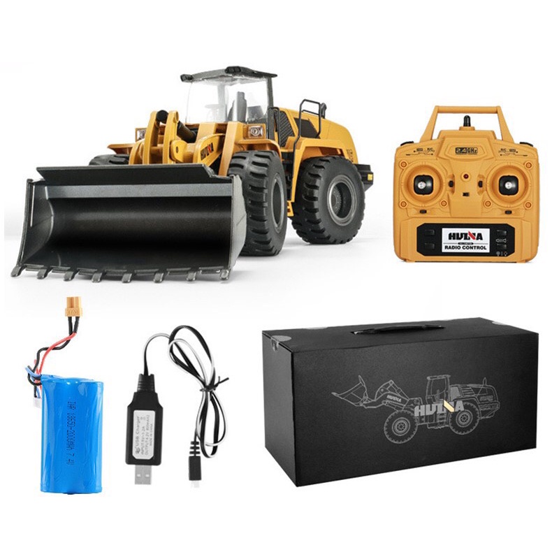 Xe Ô tô xúc đất Huina 1583 huina 583 điều khiển từ xa xe công trình RC 4 bánh, máy xúc lật hulna 583 hui na583