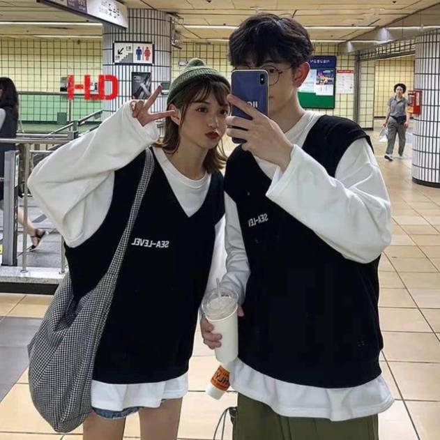 CHUYÊN SỈ Áo gilê SEA+áo thụng trắng H&D MT
