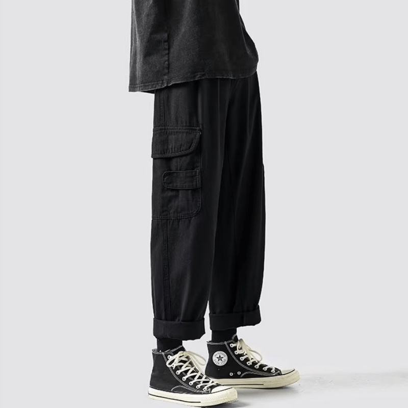 Quần Dài Nhiều Túi Phong Cách Hip Hop Đường Phố Hàn Quốc Cỡ Lớn M-3XL Cho Nam