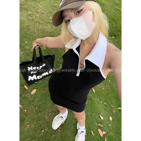 [HÌNH THẬT] Đầm Polo cổ nhọn hở lưng quyến rũ đáng yêu  D11