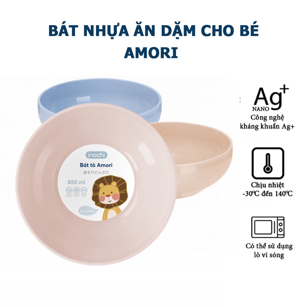 Bát Nhựa Ăn Dặm Cho Bé Amori INOCHI - Tô Ăn Cơm