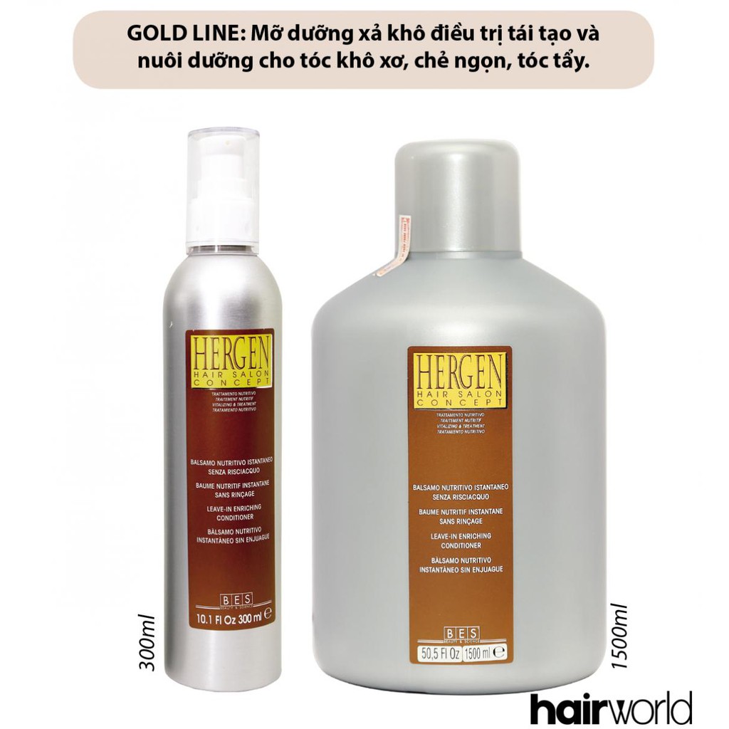 🌾Best Seller🎋 Xả khô dưỡng ( mỡ dưỡng ) bóng tóc mềm mượt Bes Hergen Leave - In Enreaching Conditioner 300ml