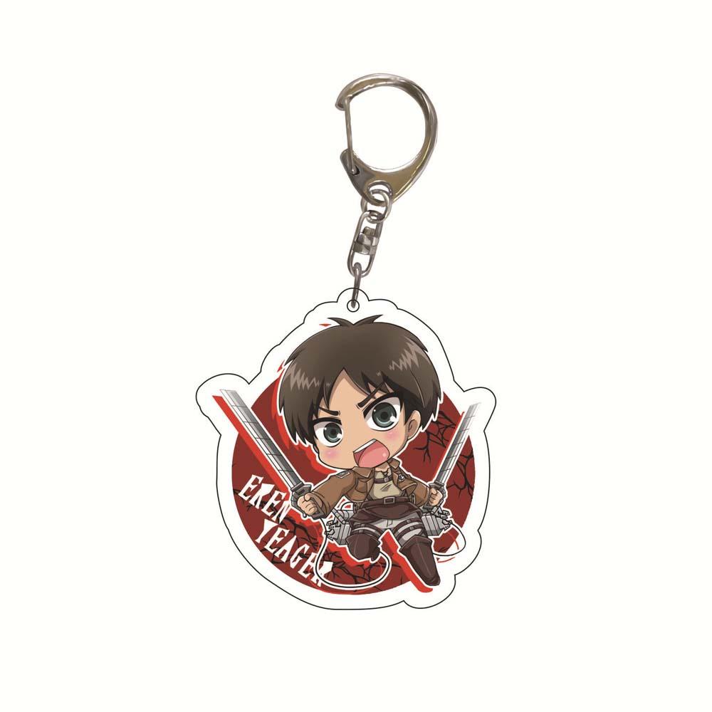 Móc Khóa Hai Mặt In Hình Levi Ackerman Eren Jaeger Attack on Titan Dễ Thương