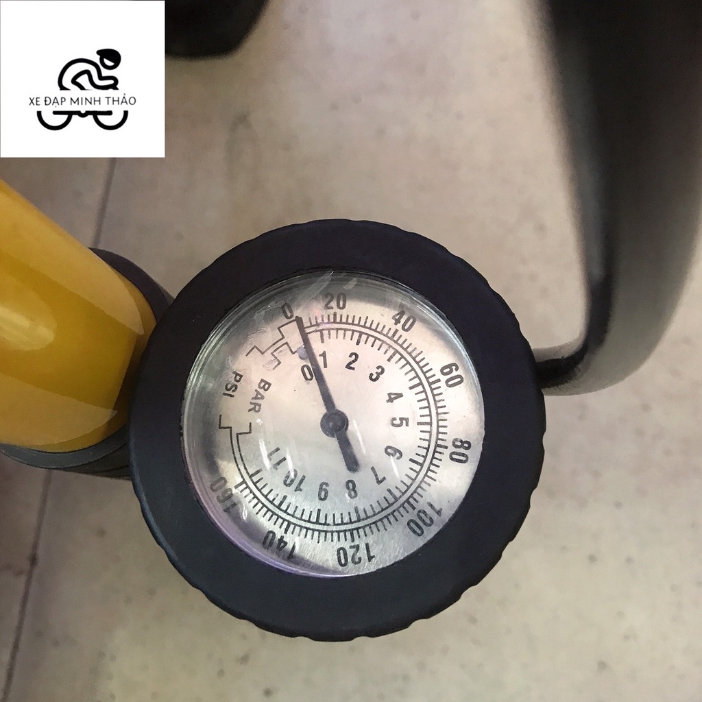 Bơm xe đạp STANLAYS có đồng hồ siêu nhẹ  có thể bơm xe máy