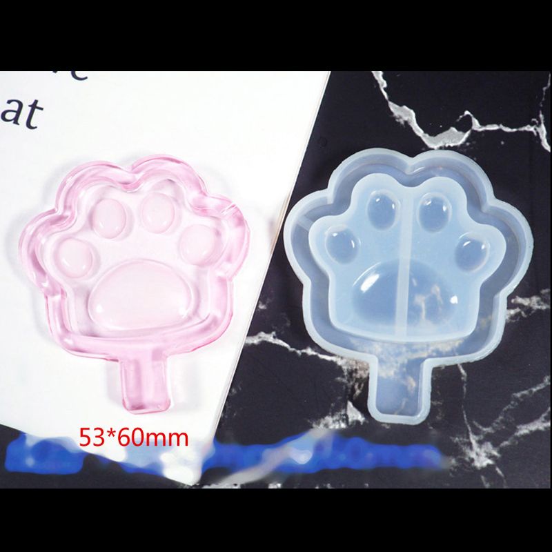 [PC] Khuôn Silicone Làm Mặt Trang Sức Epoxy Resin Hình Bàn Chân Mèo Có Cát Chảy