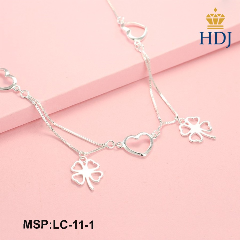[HOT] Vòng đeo chân bạc nữ đẹp giá rẻ họa tiết cỏ bốn lá trang sức cao cấp HDJ mã LC-11-1 | BigBuy360 - bigbuy360.vn