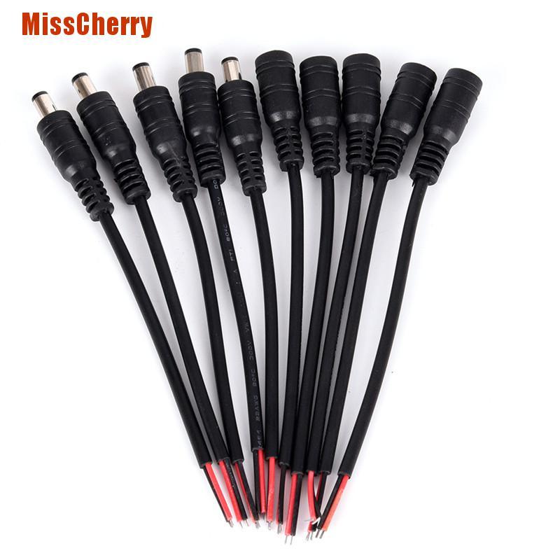Set 5 cặp dây cáp kết nối nguồn điện đầu ổ cắm + giắc cắm DC 5.5x2.1mm
