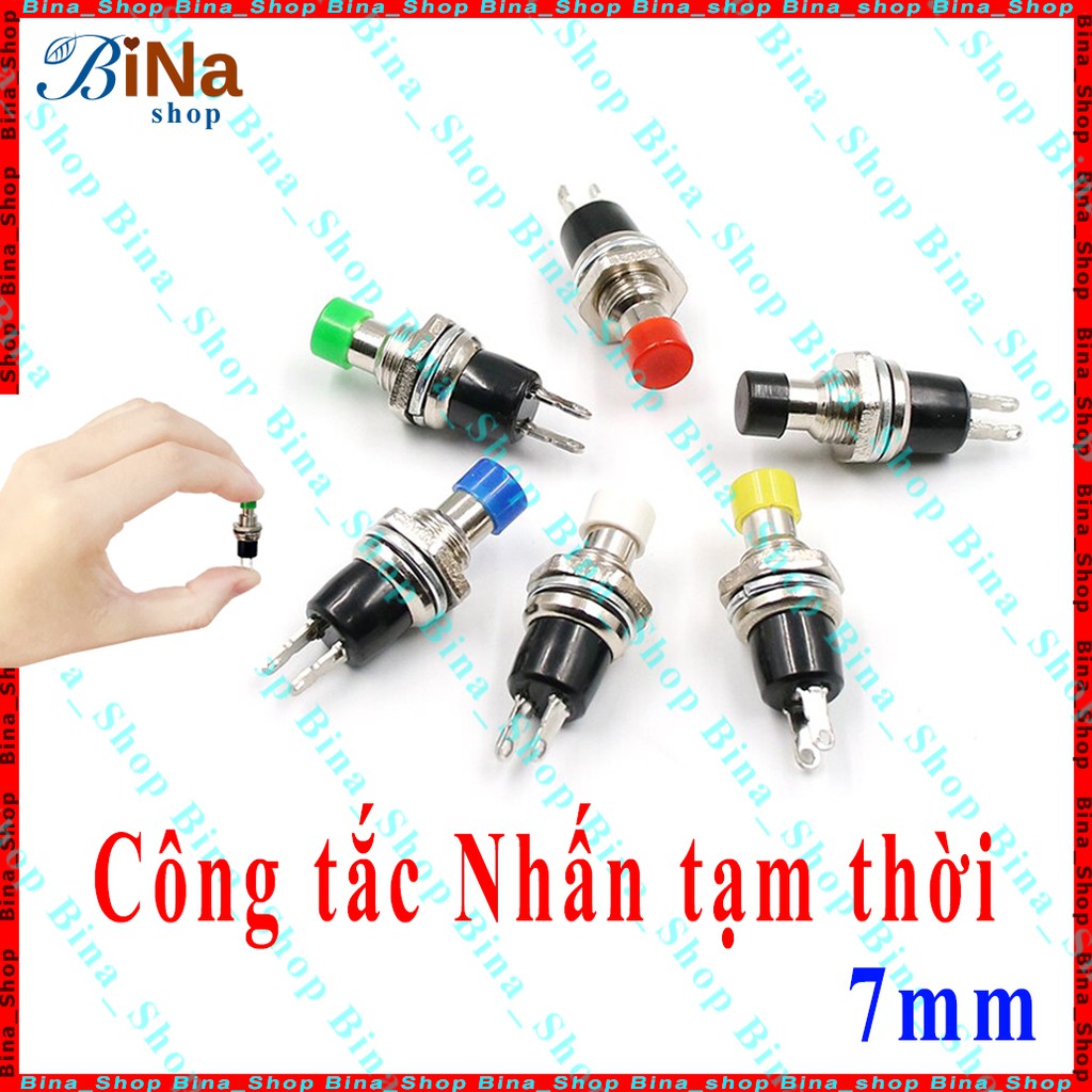 Công tắc nhấn nhả Công tắc nhấn tạm thời 7mm màu ngẫu nhiên