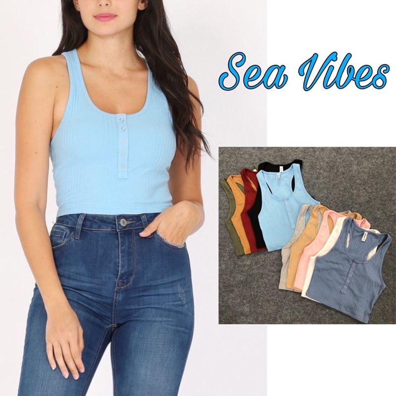 Áo ba lỗ croptop cotton co giãn hàng xuất xịn