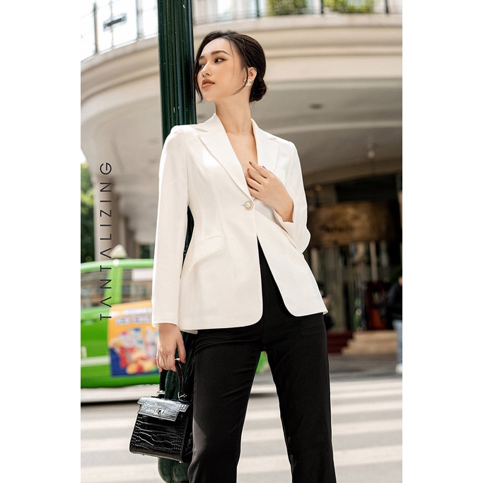 Áo Vest Kylie Suit trắng thanh lịch, Áo vest nữ áo blazer phong cách chất tuyết mưa mẫu mới | BigBuy360 - bigbuy360.vn
