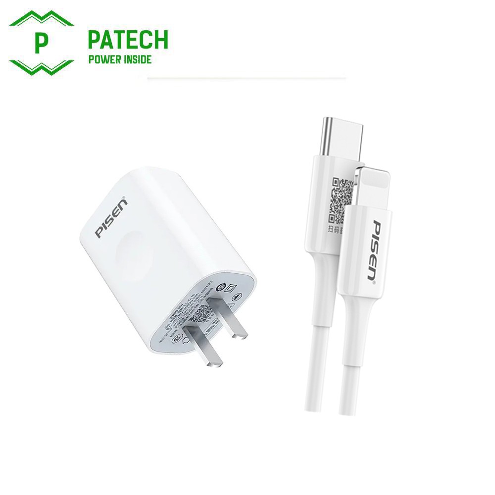 Combo cốc sạc PD 18W cho iPHONE  (Sạc PD 18W + Cáp Lightning &amp; Type-C  3A ) - Hàng chính hãng