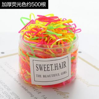 SET HỘP 500 CÁI THUN CỘT TÓC BÍNH ĐỦ MÀU