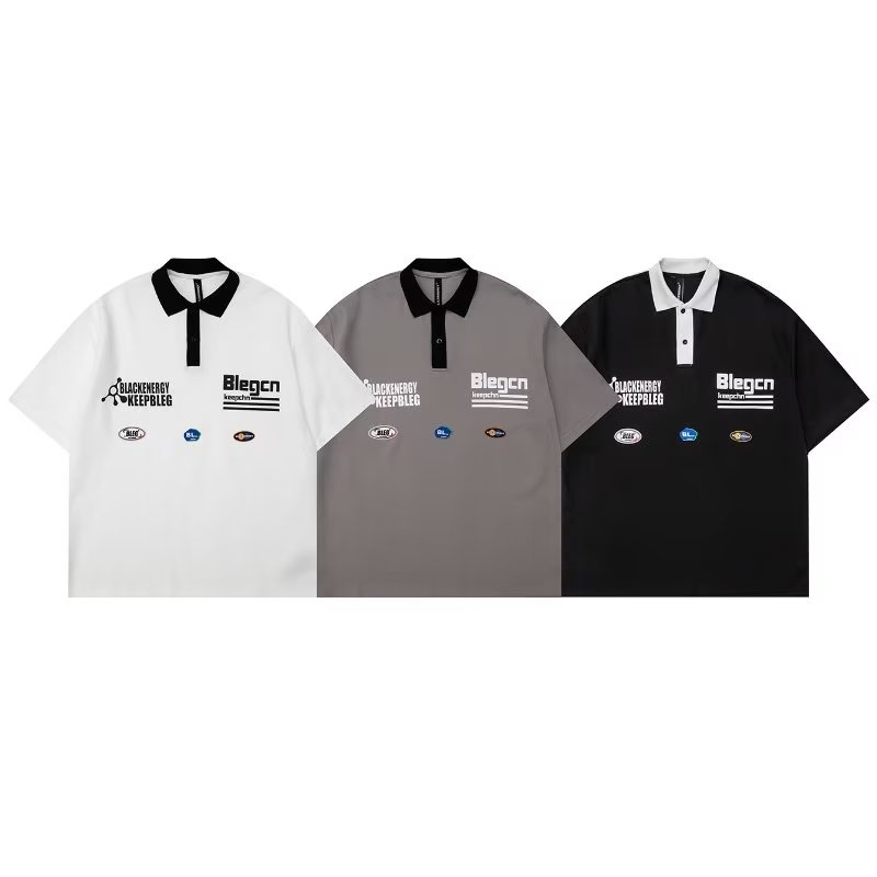 Áo Thun POLO Ngắn Tay Form Rộng Phong Cách Hàn Quốc Dành Cho Nam