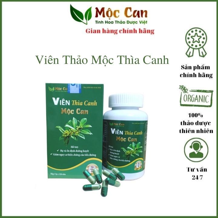 Viên Dây Thìa Canh Mộc Can hạ đường huyết, ngưng biến chứng tiểu đường Hộp 120 Viên ổn định đường huyết lâu dài