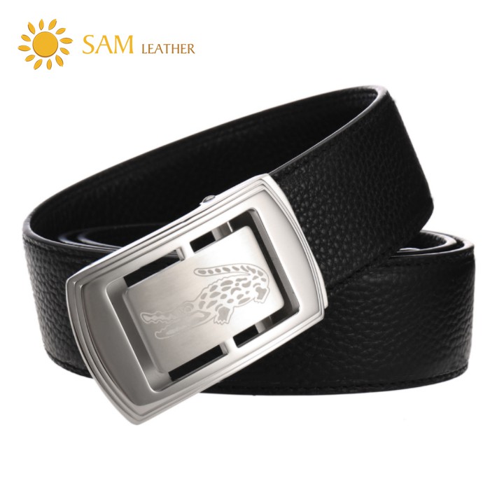 [SAM Leather] Dây Thắt Lưng Nam Da Bò Cao Cấp -Dây Nịt Nam SFDN040ISB-Mặt Khóa Inox 316 Nguyên Khối & Da Bò,BH 12 Tháng