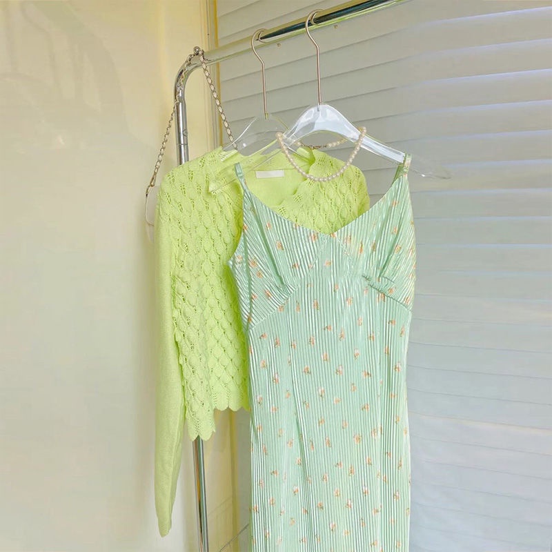 Set Đầm Và Áo Khoác Cardigan Chống Nắng Phong Cách Mới