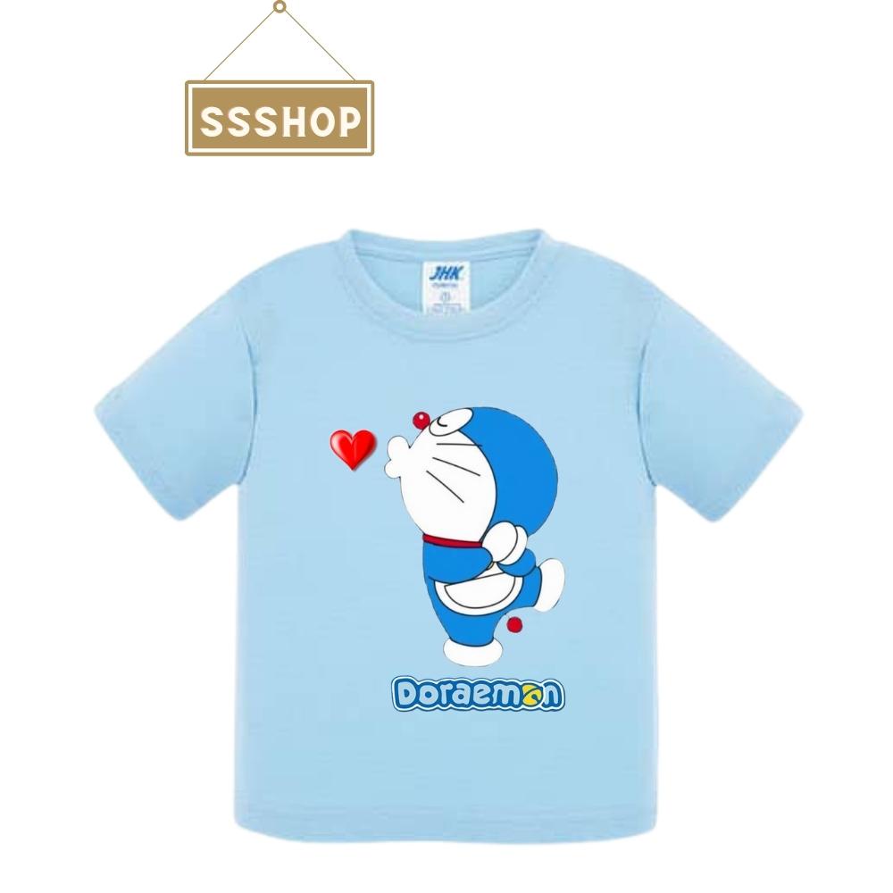 Áo thun trẻ em💖Áo cotton mát mịn họa tiết Doraemon siêu dễ thương cho bé trai và bé gái - SSSHOP 05