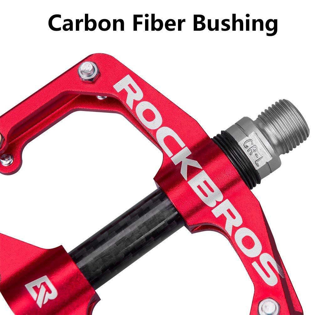 ROCKBROS Bicycle Chrome-Molybdenum Steel Carbon Fiber Sealed Bearings Pedals