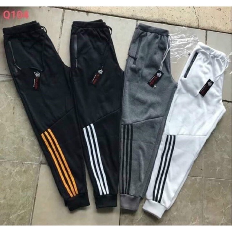 Quần jogger nam nữ trơn phối sọc chất vải nỉ co giãn (kèm ẢNH THẬT+VIDEO)