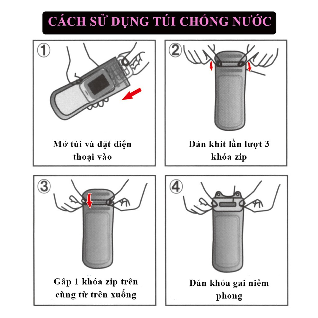 Túi đựng điện thoại chống thấm nước loại xịn chính hãng quay phim, chụp hình dưới nước