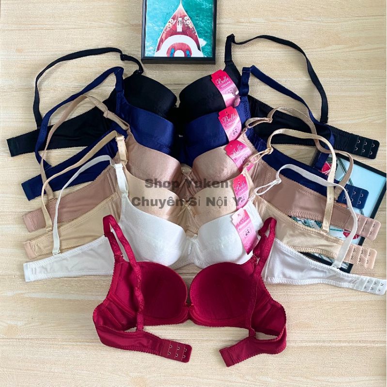 Áo Ngực Trơn Không Mút,Có Gọng-Áo Lót Nữ Belle Chuẩn Phom 2 Móc Cài Sau