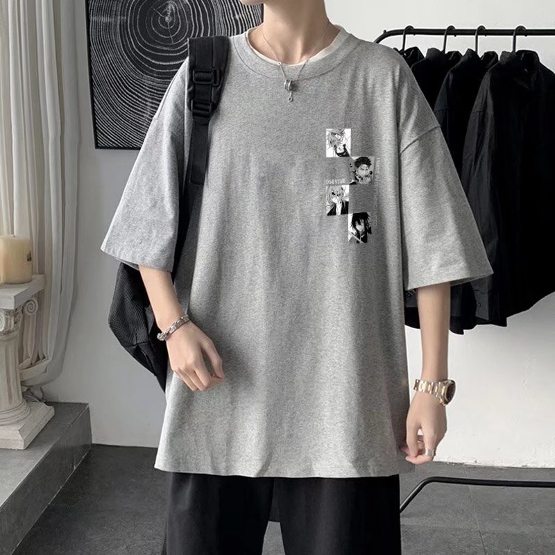 Áo Thun Tay Ngắn Cổ Tròn Họa Tiết Hoạt Hình Thời Trang Dành Cho Nam Size M-8XL