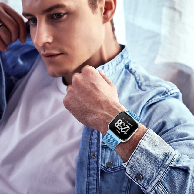 Dây thép kiểu nam châm dán hít Milanese Loop dành cho đồng hồ thông minh Fitbit Versa / Versa Lite / Versa 2 nhiều màu