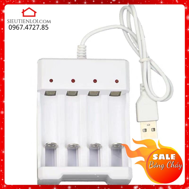 Máy Sạc Pin Tiểu AA,AAA Đa Năng 4 In 1 Xài Cổng USB | Shopee Việt Nam