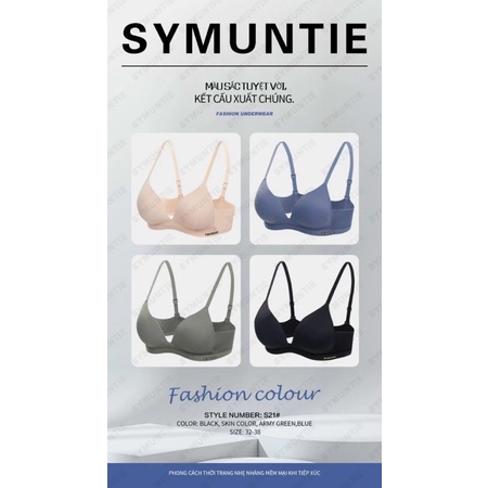 Áo lót nữ Symuntie cao cấp, mút mỏng không gọng, chun kéo ngực tạo khe, ôm nâng ngực dễ chịu. Sumo S21. Ảnh. video thật.