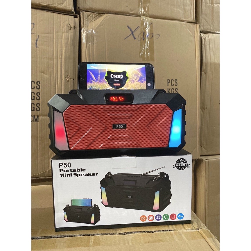 Loa bluetooth mini P50 có dây đeo nghe FM kết nối máy tính âm thanh hay bass mạnh Bảo hành đổi mới 6 tháng