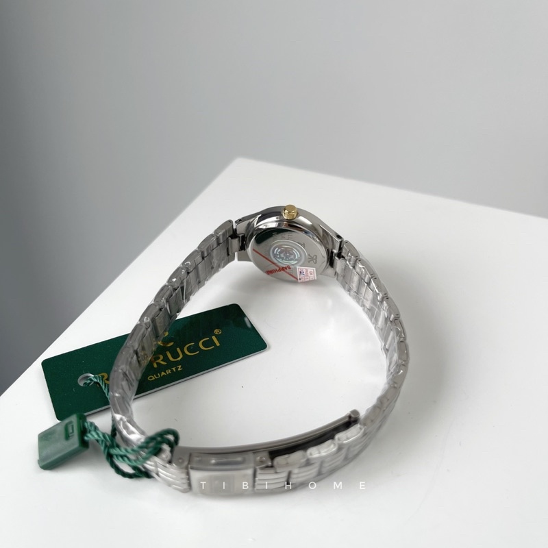 CHÍNH HÃNG SALE 30% ĐỒNG HỒ NỮ DÂY KIM LOẠI RAY RUCCI MINI MẶT TRẮNG DÂY BẠC VIỀN BẠC