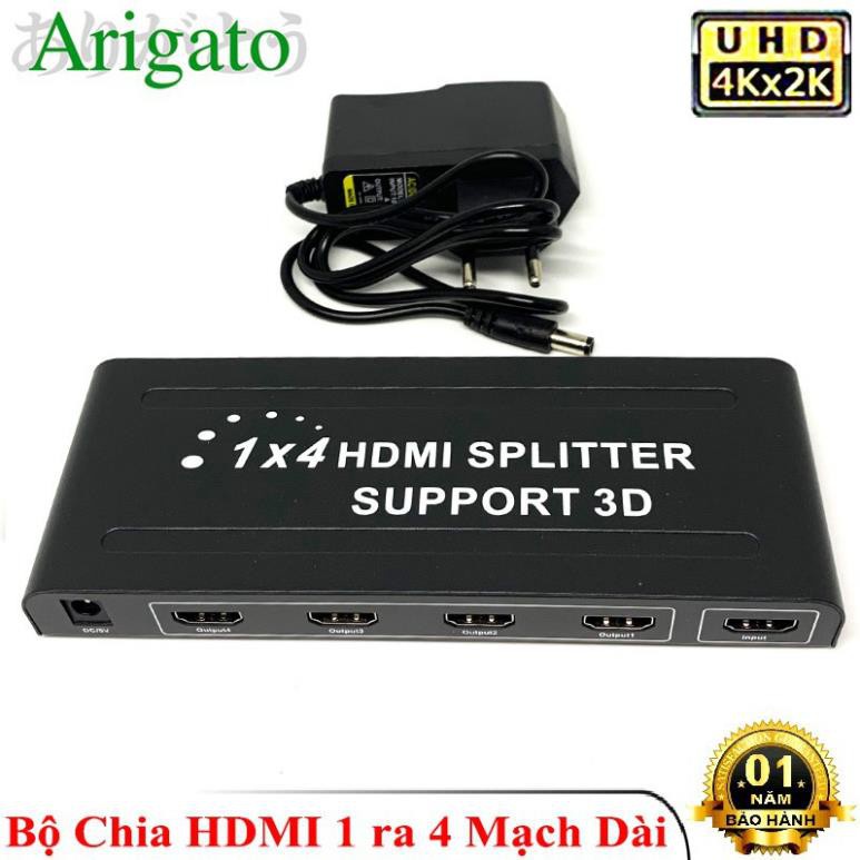 Bộ chia HDMI 1/4 dài chất lượng hình ảnh 4k ARIGATO Đảm Bảo Chất Lượng.BCHD1
