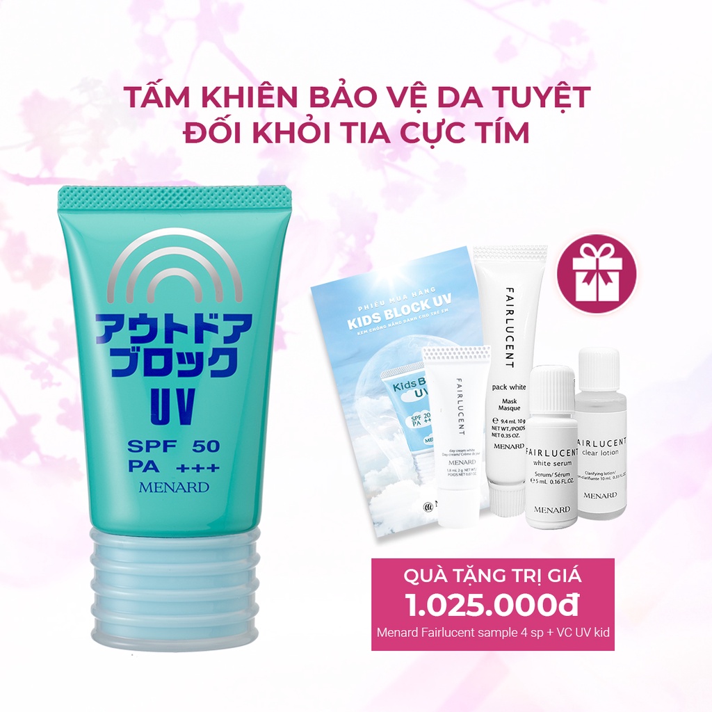 Kem chống nắng UV Cream MENARD 65g + Tặng bộ dưỡng trắng Fairlucent Mini Sample và Voucher 200k