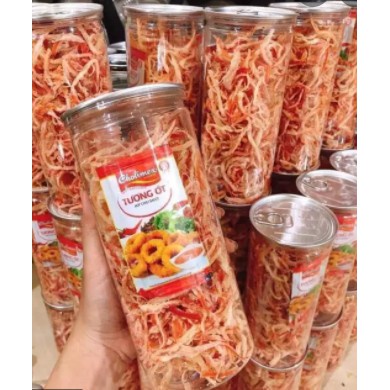 mực sợi hấp nước dừa_ hộp pet 300 gram