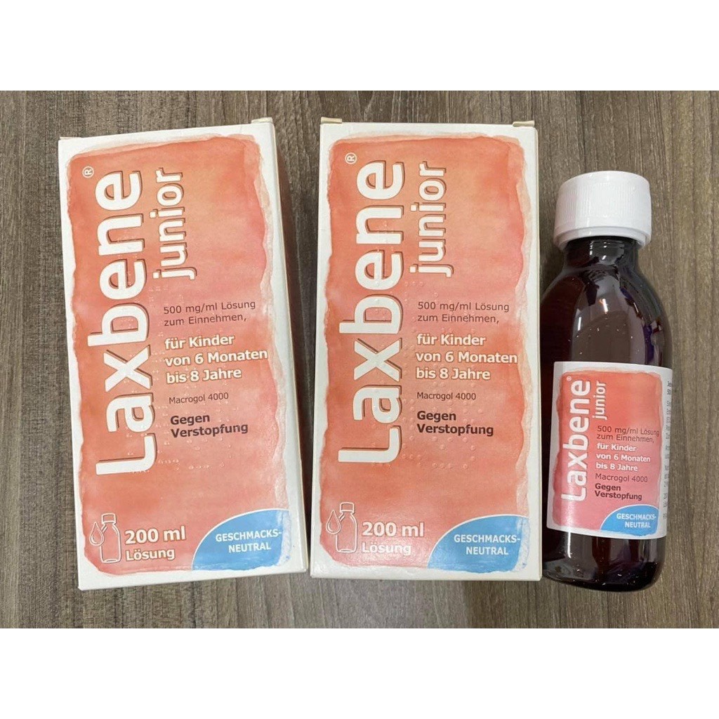 Siro táo bón ⚡ CAM KẾT CHUẨN AUTH ⚡ Siro giảm táo bón Laxbene junior 500 mg/ml cho trẻ (6m-8y), nội địa Đức 200ml